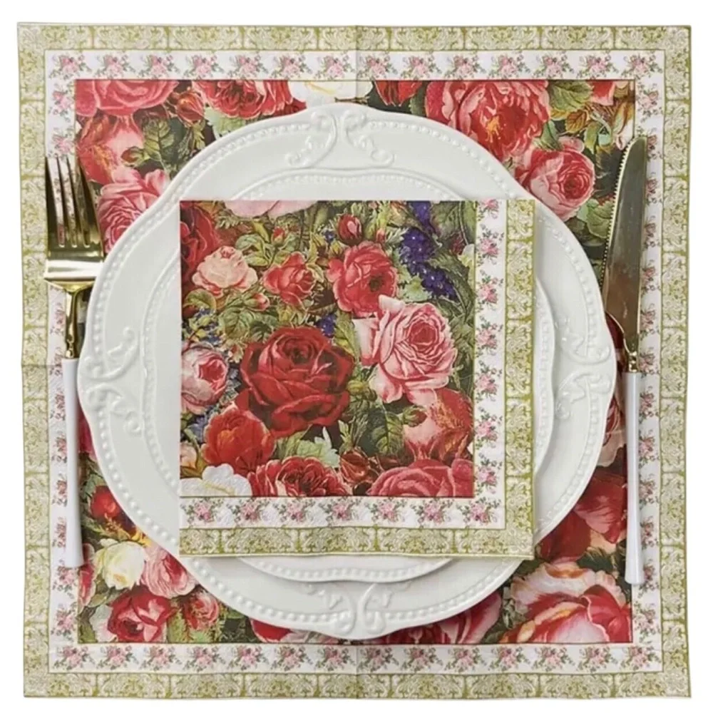 Romantic Roses Paper Luncheon Napkins, 20 ct